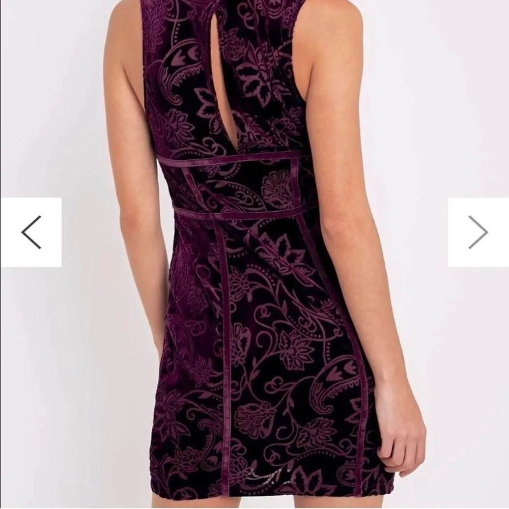 Free People Dress Velvet Burnout Boho Sleeveless Burgundy Size Small